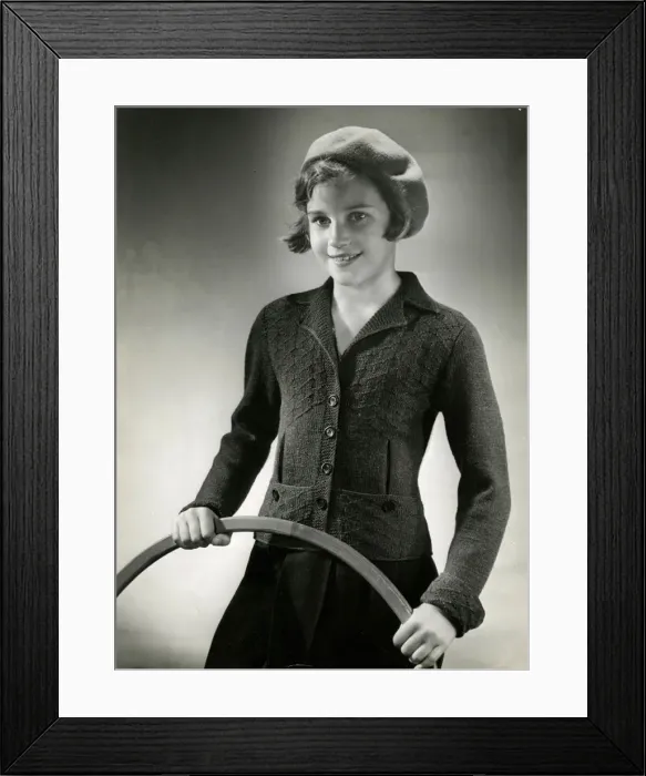 Framed Print : GIRLS KNITTED JACKET Framed Print : GIRLS KNITTED JACKET