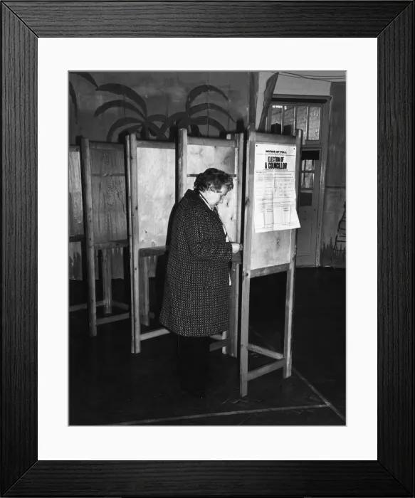 Framed Print : CASTING A VOTE 1978 Framed Print : CASTING A VOTE 1978