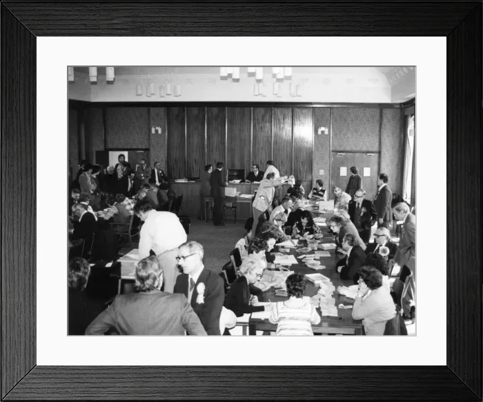 Framed Print : COUNTING VOTES 1978 Framed Print : COUNTING VOTES 1978