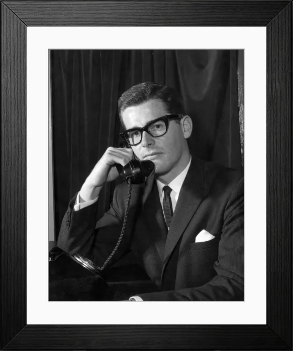 Framed Print : MAN ON PHONE / 1970S Framed Print : MAN ON PHONE / 1970S
