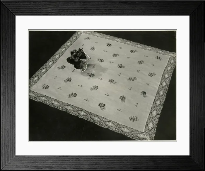 Framed Print : EMBROIDERED TABLECLOTH Framed Print : EMBROIDERED TABLECLOTH