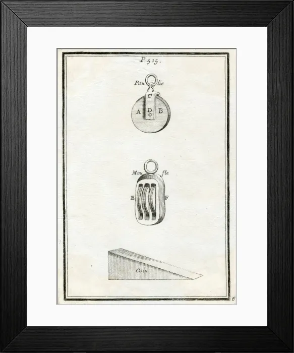 Framed Print : PULLEYS Date: 18th century Framed Print : PULLEYS Date: 18th century