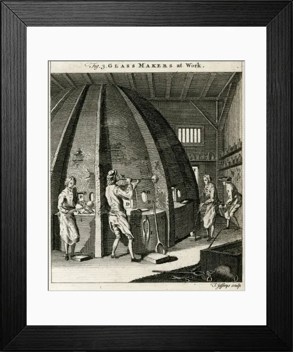 Framed Print : GLASS MAKING 1755 - 1 Framed Print : GLASS MAKING 1755 - 1