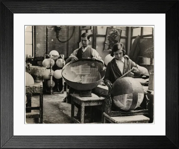 Framed Print : MAKING GLOBES 1930S Framed Print : MAKING GLOBES 1930S
