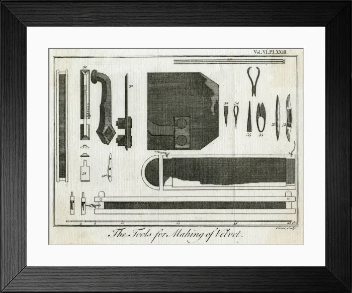 Framed Print : TOOLS FOR MAKING VELVET Framed Print : TOOLS FOR MAKING VELVET