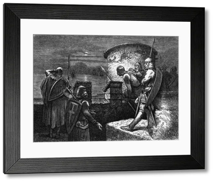 Framed Print : Guarding the coast, France, 9th century Framed Print : Guarding the coast, France, 9th century