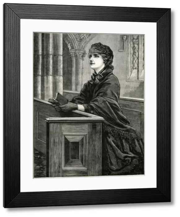 Framed Print : Knelt in the old parish church 1881 Framed Print : Knelt in the old parish church 1881