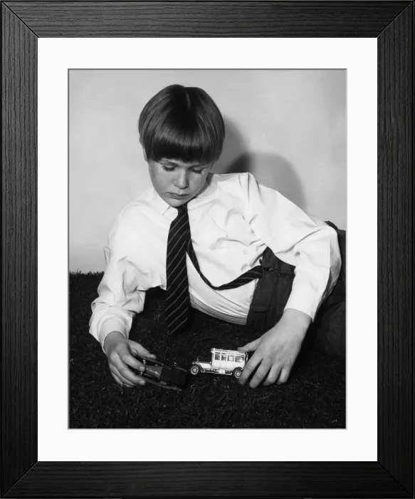 Framed Print : PLAYING WITH CARS 1960S Framed Print : PLAYING WITH CARS 1960S