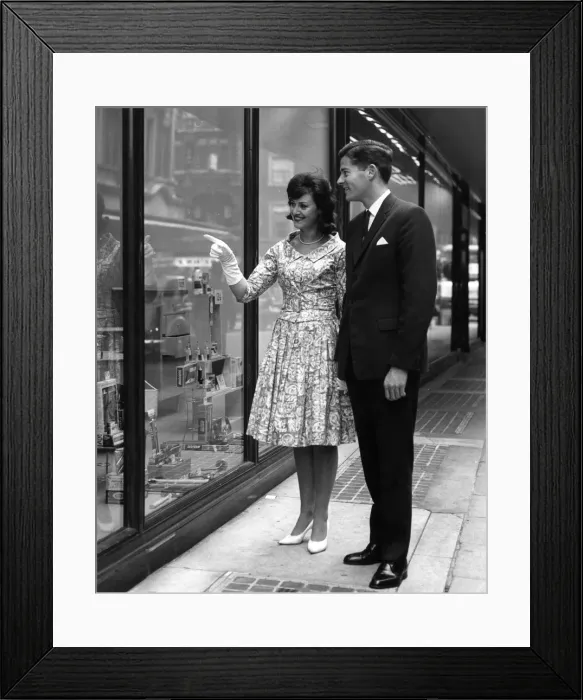 Framed Print : WINDOW SHOPPING 1960S Framed Print : WINDOW SHOPPING 1960S
