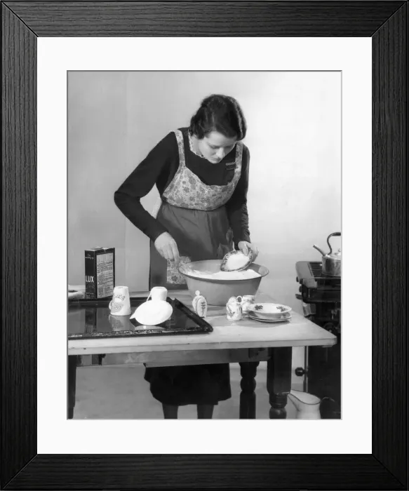 Framed Print : WASHING UP IN A BOWL Framed Print : WASHING UP IN A BOWL