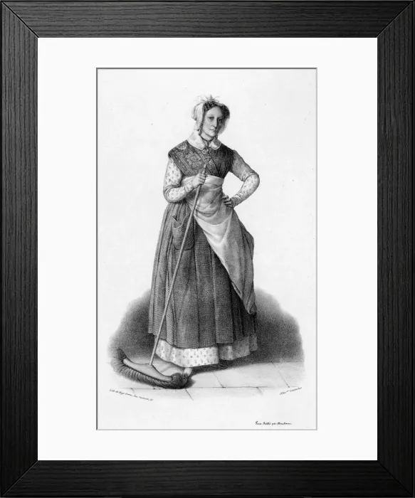 Framed Print : HOUSEMAID WITH BROOM Framed Print : HOUSEMAID WITH BROOM