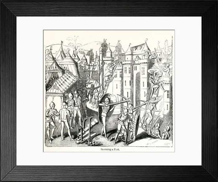 Framed Print : Hundred Years War, storming a fort Framed Print : Hundred Years War, storming a fort