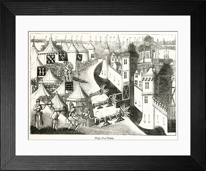 Framed Print : Hundred Years War, siege of town Framed Print : Hundred Years War, siege of town