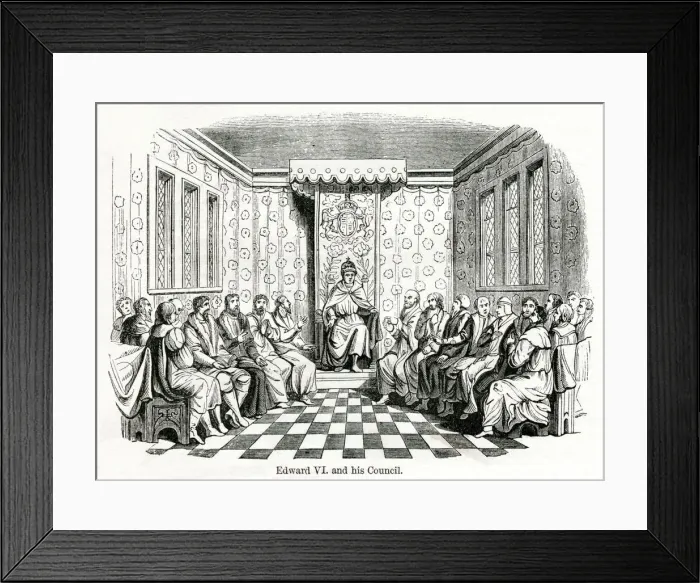 Framed Print : Edward VI and his council 1551 Framed Print : Edward VI and his council 1551