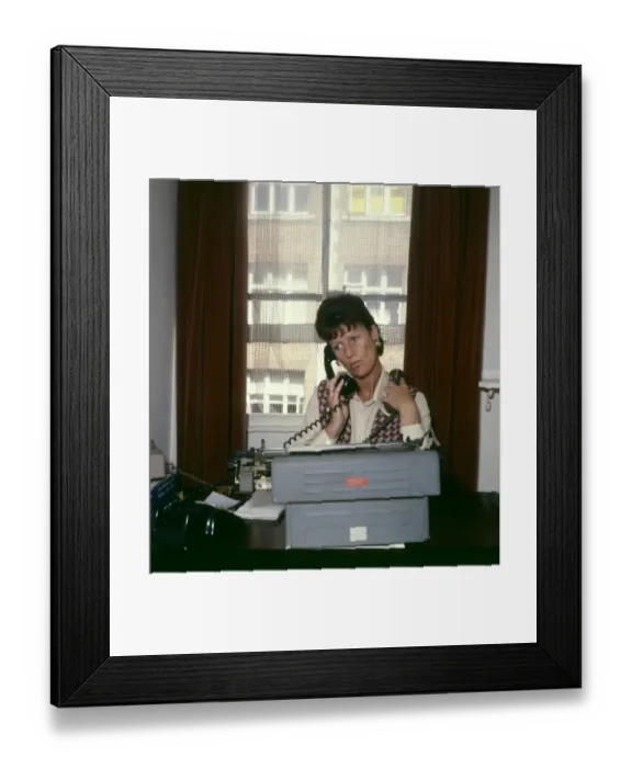 Framed Print : DISGRUNTLED RECEPTIONIST Framed Print : DISGRUNTLED RECEPTIONIST