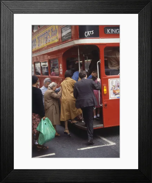 Framed Print : GETTING ON A BUS 1981 Framed Print : GETTING ON A BUS 1981