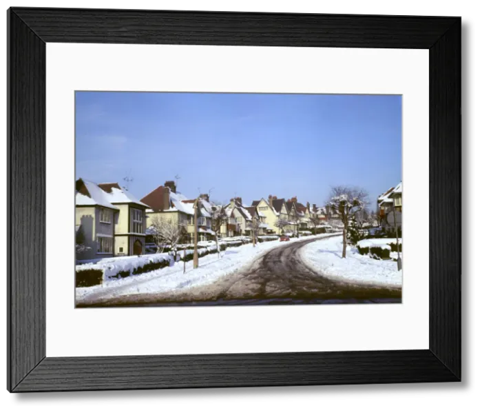 Framed Print : SNOWY SUBURBIA 1968 Framed Print : SNOWY SUBURBIA 1968