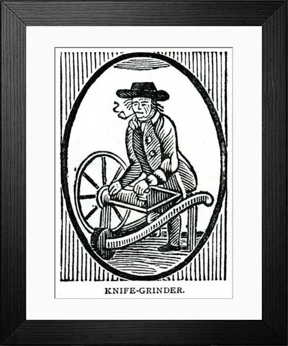 Framed Print : Street trade - knife grinder Framed Print : Street trade - knife grinder