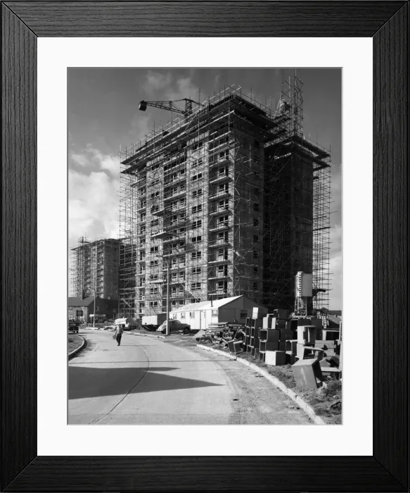 Framed Print : BUILDING COUNCIL FLATS Framed Print : BUILDING COUNCIL FLATS