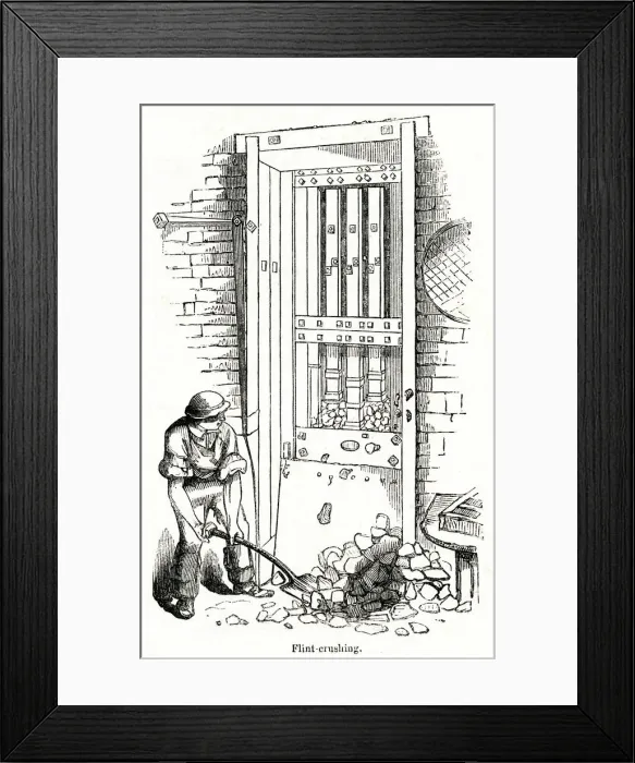 Framed Print : Flint grinding, Staffordshire Potteries 1843
