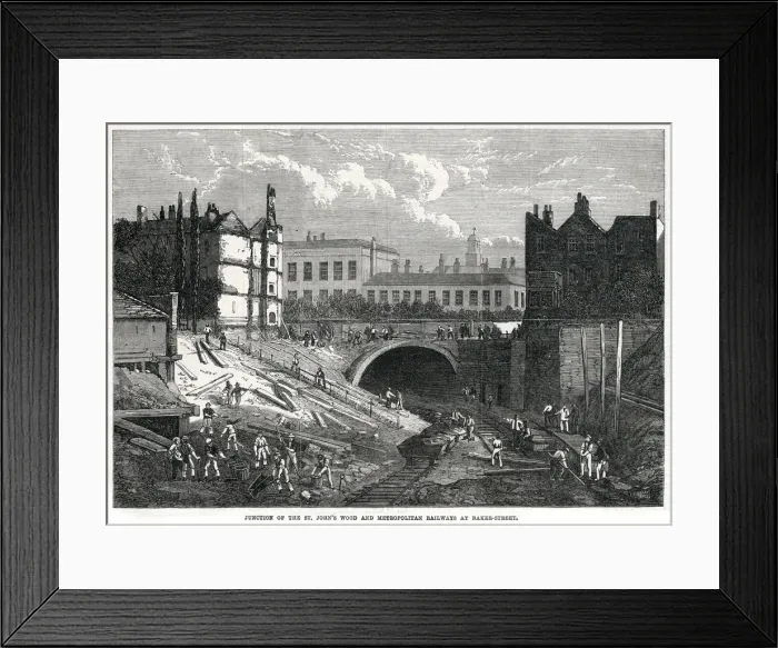 Framed Print : St Johns Wood and Metropolitan railways 1868 Framed Print : St Johns Wood and Metropolitan railways 1868