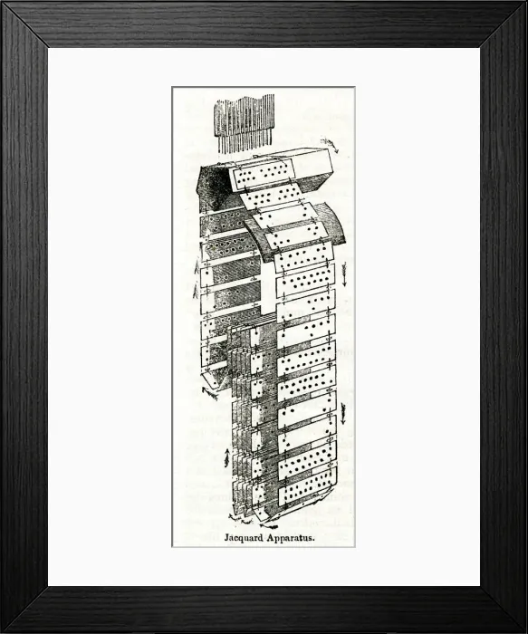 Framed Print : Jacquard Apparatus at Becks Lace Factory, Nottingham 1843 Framed Print : Jacquard Apparatus at Becks Lace Factory, Nottingham 1843