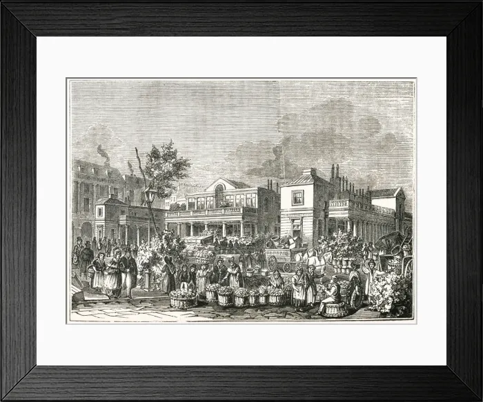 Framed Print : Covent Garden Market 1830s Framed Print : Covent Garden Market 1830s