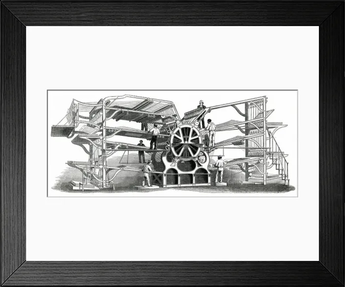 Framed Print : Richard Hoes printing machine with eight feeds Framed Print : Richard Hoes printing machine with eight feeds