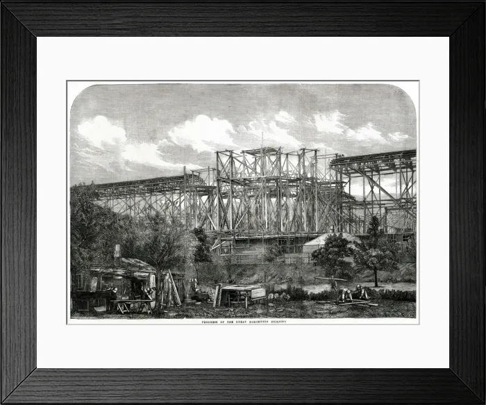 Framed Print : Progress of building for the International Exhibition 1861 Framed Print : Progress of building for the International Exhibition 1861