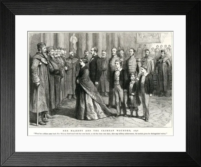 Framed Print : Queen Victoria visiting wounded Crimean soldiers 1856 Framed Print : Queen Victoria visiting wounded Crimean soldiers 1856