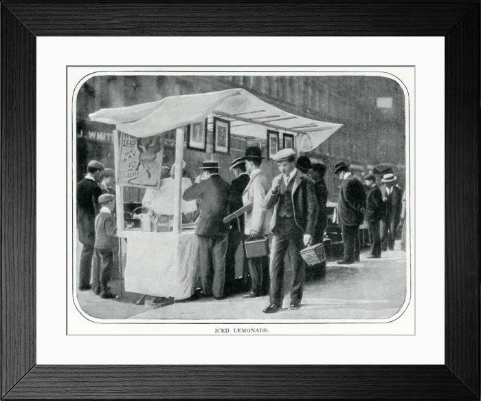 Framed Print : Street stall - iced lemonade 1900 Framed Print : Street stall - iced lemonade 1900
