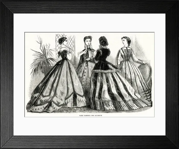 Framed Print : Fashions for December 1865 Framed Print : Fashions for December 1865