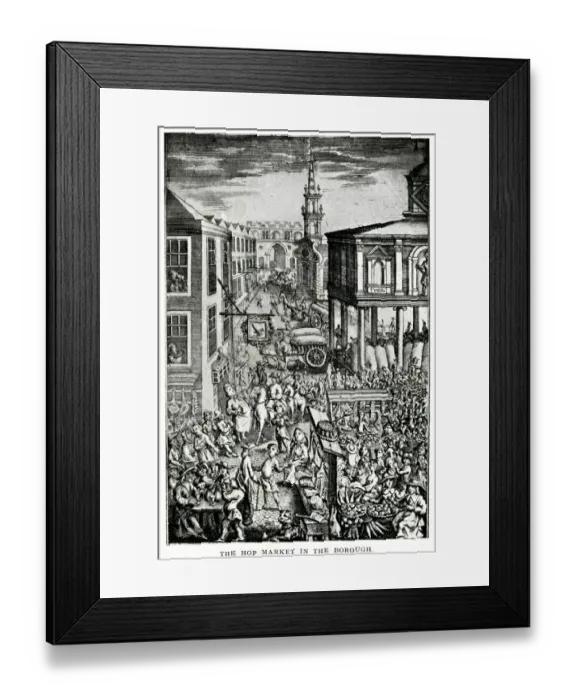 Framed Print : Hop market in Borough 1729 Framed Print : Hop market in Borough 1729
