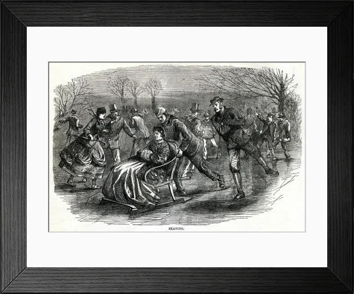 Framed Print : Skating 1865 Framed Print : Skating 1865