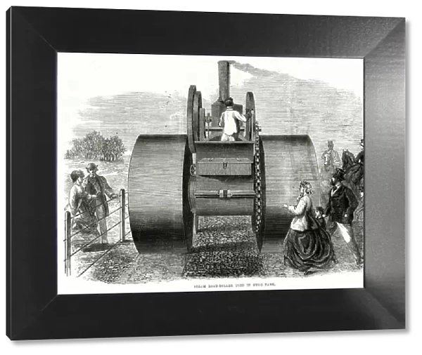 Steam road-roller used in Hyde Park 1866