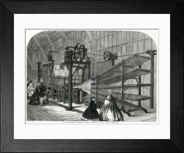 Framed Print : International Exhibition - carpet power-loom 1862 Framed Print : International Exhibition - carpet power-loom 1862