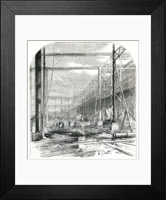 Framed Print : Progress of building for the International Exhibition 1861 Framed Print : Progress of building for the International Exhibition 1861