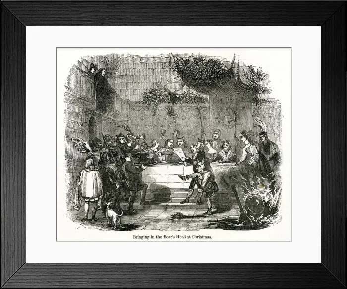 Framed Print : Bringing in the boars head at Christmas Framed Print : Bringing in the boars head at Christmas
