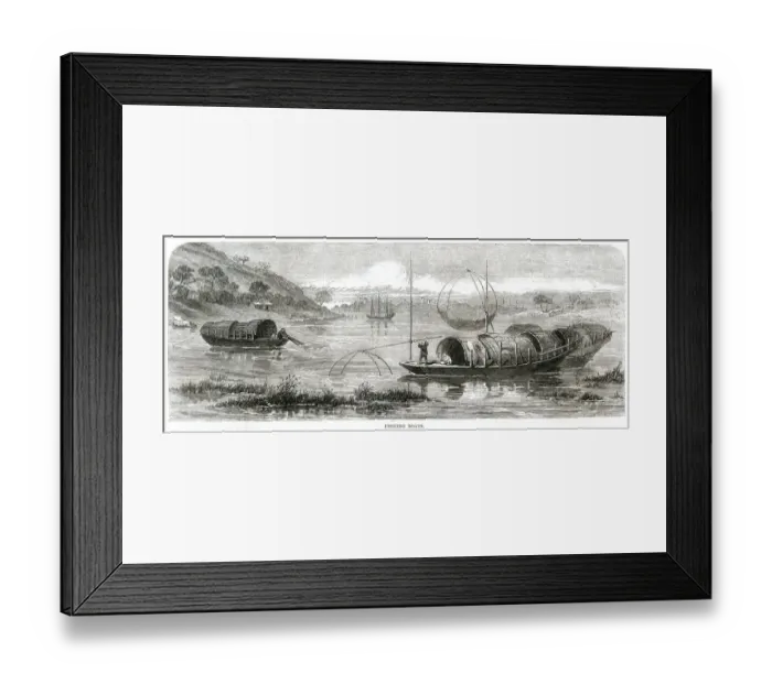 Framed Print : Chinese fishing boats 1857 Framed Print : Chinese fishing boats 1857