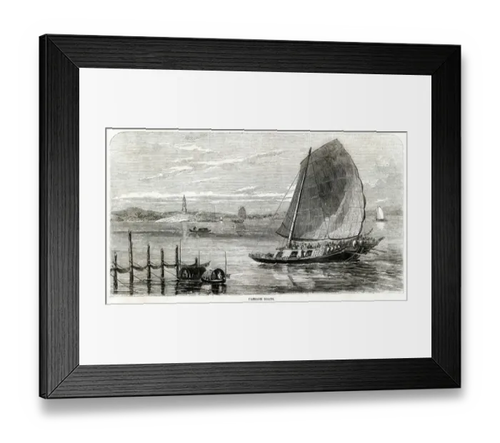 Framed Print : Chinese fishing boats 1857 Framed Print : Chinese fishing boats 1857