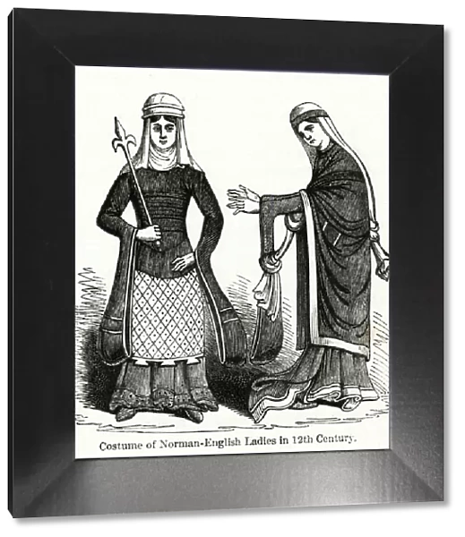 Costume for Norman-English ladies, 12th century