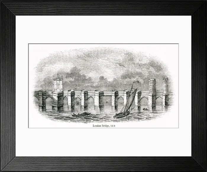 Framed Print : Old London Bridge 1209 Framed Print : Old London Bridge 1209