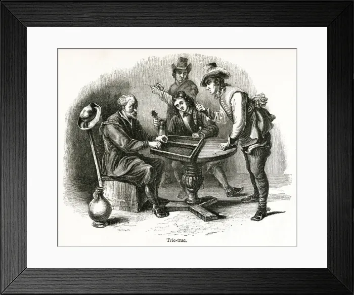 Framed Print : Men playing Tric Trac (Backgammon) Framed Print : Men playing Tric Trac (Backgammon)