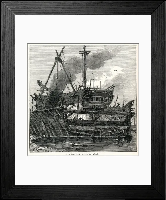 Framed Print : Floating dock, Deptford 1820 Framed Print : Floating dock, Deptford 1820