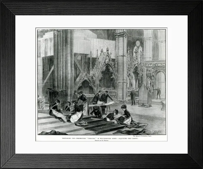 Framed Print : Preparing the original date for Coronation 1902 Framed Print : Preparing the original date for Coronation 1902