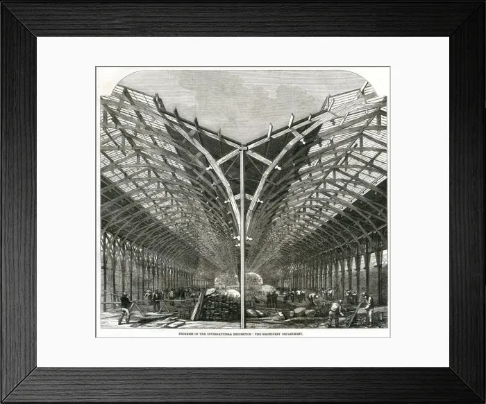 Framed Print : Progress of building for the International Exhibition 1861 Framed Print : Progress of building for the International Exhibition 1861