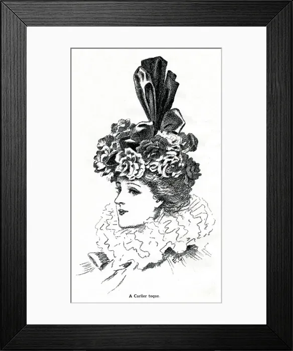 Framed Print : Woman wearing a carlier hat 1897 Framed Print : Woman wearing a carlier hat 1897