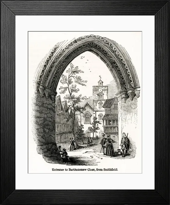 Framed Print : Entrance to Bartholomew Close, from Smithfield Framed Print : Entrance to Bartholomew Close, from Smithfield