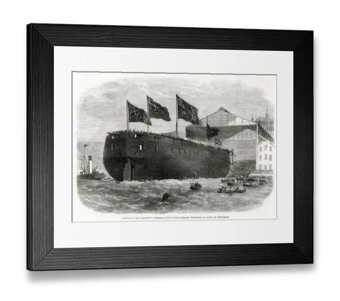 Framed Print : Launch of HMS Caledonia 1862 Framed Print : Launch of HMS Caledonia 1862