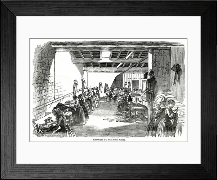 Framed Print : Steam sewing factory 1854 Framed Print : Steam sewing factory 1854